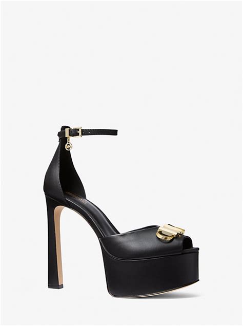 michael michael kors martina patent leather peep-toe platform pump|martina peep toe platform pump.